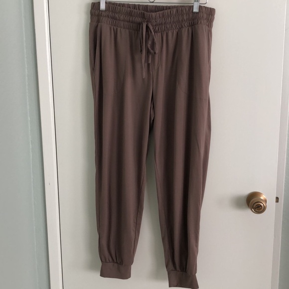 AnyBody Set of 2 Joggers in Medium Petite One in Taupe and One in Maroon Tie Dye - Picture 3 of 10